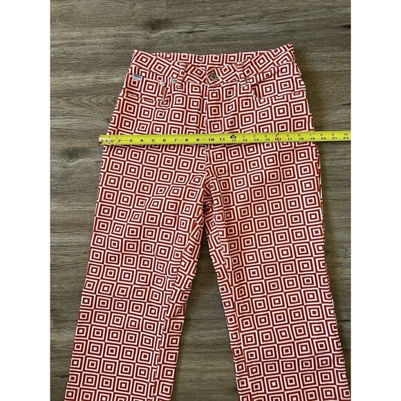 The Ragged Priest Hight Waisted Red & White Printed Jeans Size 30 - Picture 7 of 9